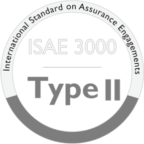 Official badge for compliance with ISAE 3000 Type 2 standards.