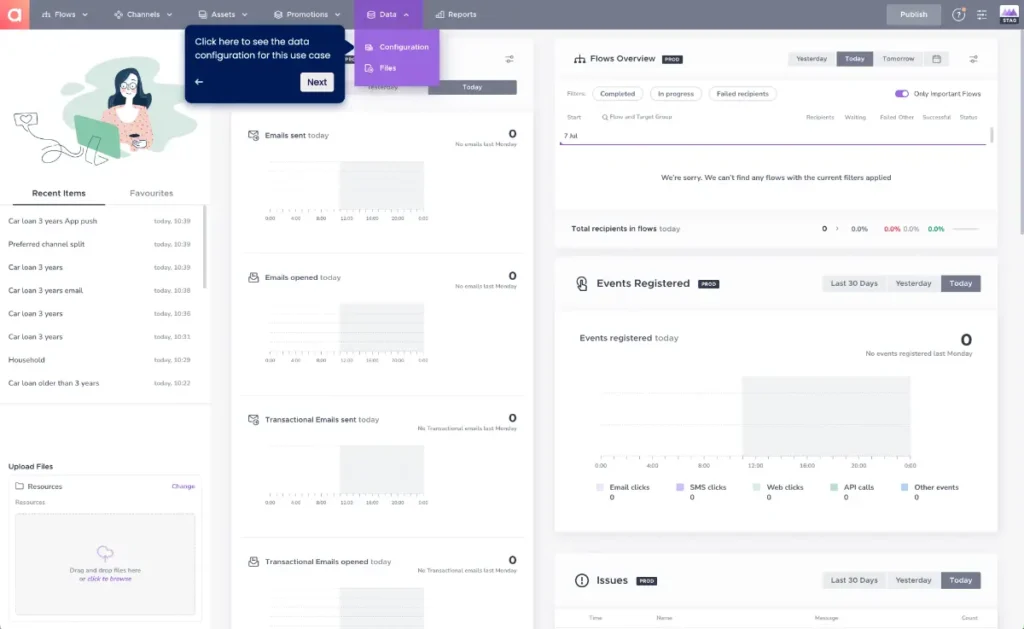 Click to watch Agillic product tour re banking and car loans.